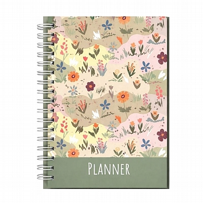 Σημειωματάριο Σπιράλ Planner με Σκληρό εξώφυλλο - Λουλούδια (17x24εκ.) - Diakakis