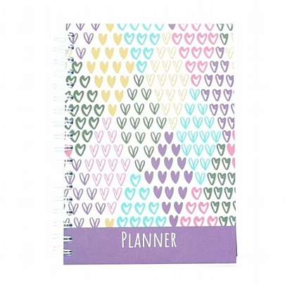 Σημειωματάριο Σπιράλ Planner με Σκληρό εξώφυλλο - Καρδιές (17x24εκ.) - Diakakis