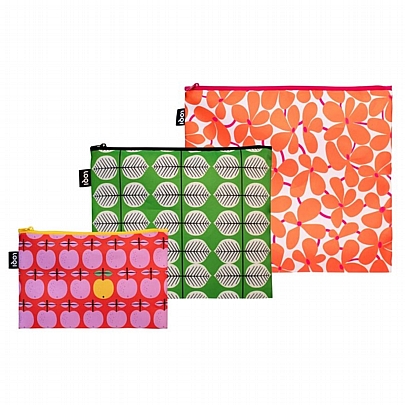 Αδιάβροχες Θήκες Χειρός με Φερμουάρ από Ανακυκλωμένα Υλικά - Stig Lindberg Ballet, Bersa, Pall (3τμχ.) - Loqi