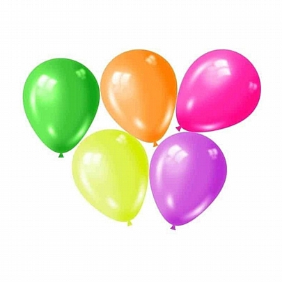 10 Φωσφοριζέ Μπαλόνια Πολύχρωμα (Διάμετρος:26εκ.) - Maskarata