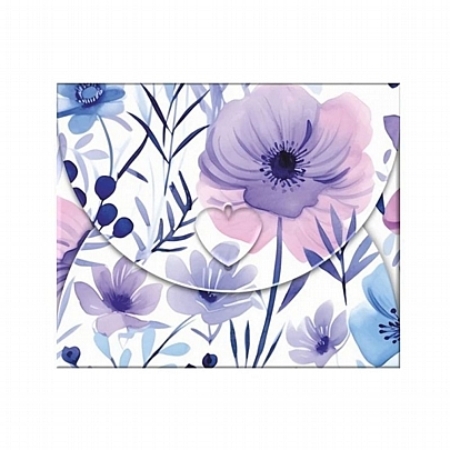 Ευχετήριος Φάκελος-Κάρτα - Blue Flowers (9x11) - Maniakas