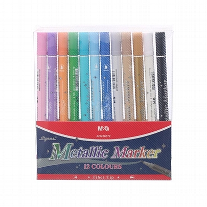 Σετ Metallic Μαρκαδόροι με Διπλή Μύτη 12 Χρωμάτων - M&G