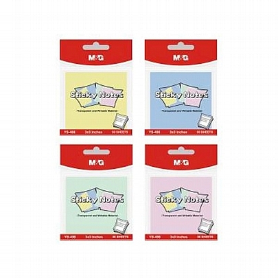 Αυτοκόλλητα Post it Διάφανα - Glitter Λάμψη (50χαρτάκια/7.6x7.6) - M&G