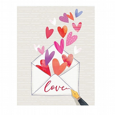 Ευχετήρια Κάρτα με Φάκελο - Love (Καρδιές/14x11.5) - FunCreations
