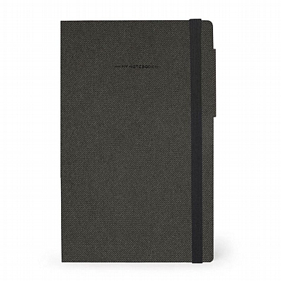 Σημειωματάριο ριγέ με λάστιχο - Deep Graphite (13x21) - Legami