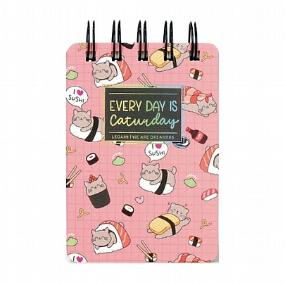 Σπιράλ Σημειωματάριο mini ριγέ - Sushi Cat (7x10) - Legami