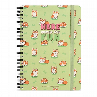 Σπιράλ Σημειωματάριο ριγέ με λάστιχο - Green Gorgi (15x21) - Legami
