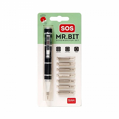 Κατσαβίδι με Μαγνητική Μύτη & 8 Μύτες - Mr. Bit - Legami