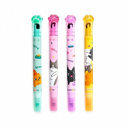 Υπογραμμιστικό & Σφραγίδα με Ρολό - Γατούλες - Puckator