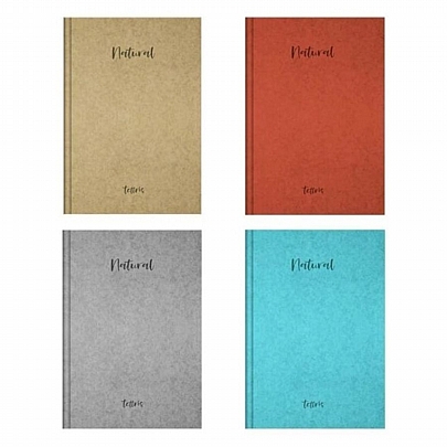 Τετράδιο Λευκό Ραφτό με Σαμουά Χαρτί με Σκληρό εξώφυλλο - Natural (96Φ./21x29) - Tettris