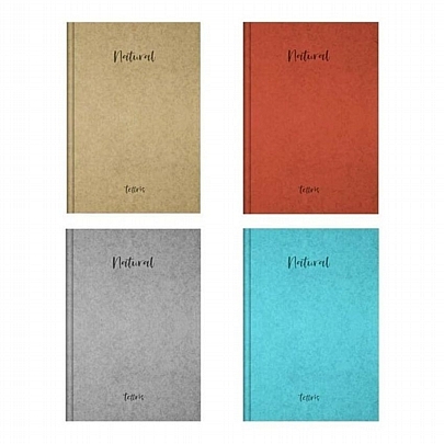 Τετράδιο Λευκό Ραφτό με Σαμουά Χαρτί με Σκληρό εξώφυλλο - Natural (96Φ./17x24) - Tettris