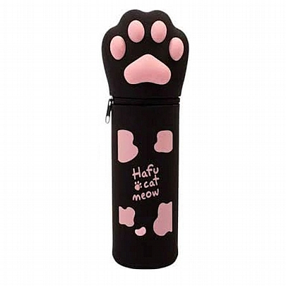 Κασετίνα Σιλικόνης - Black Hafu Cat Meow - Starrydrip