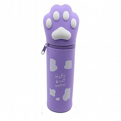 Κασετίνα Σιλικόνης - Purple Hafu Cat Meow - Starrydrip