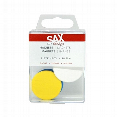 Στρογγυλοί Χρωματιστοί Μαγνήτες (30mm/6τμχ.) - Sax