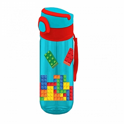 Παγούρι πλαστικό με καλαμάκι - Bricks (500ml) - Must