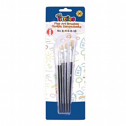 Σχολικό Σετ Πινέλων - Τέμπερας πλακέ (5τμχ.) - The Littlies