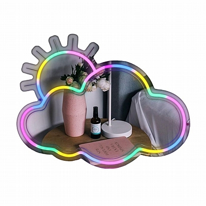 Καθρέφτης με Φωτισμό LED τύπου Νέον - Cloud & Sun - Diakakis