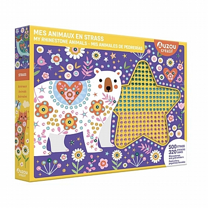 My Artistic Kit: Φτιάχνω Eικόνες με Στρας & Αυτοκόλλητα - Τα Ζωάκια μου - Auzou