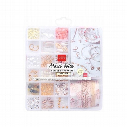 Maxi Κουτί Χάντρες Pina Colada - 20 Διαμερίσματα με Χάντρες & Εξαρτήματα για Κατασκευή Κοσμημάτων - La Petite