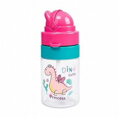 Παγούρι Πλαστικό με Καλαμάκι - Dino Cute Princess (330ml) - Renga