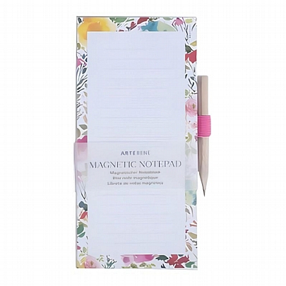 Μαγνητικό Σημειωματάριο Ριγέ με Μολύβι - Flowers (8x18) - ArteBene