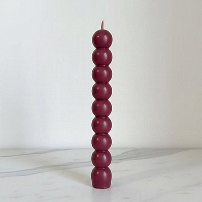 Πασχαλινή χειροποίητη λαμπάδα Αρωματική (23εκ.) - Pearls Bordeaux