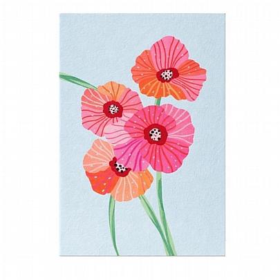 Χειροποίητη ευχετήρια κάρτα με Φάκελο - Λουλούδια/11x15.5 - J.o. Creations