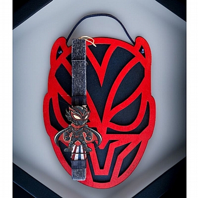 Πασχαλινή λαμπάδα Αρωματική Μπλε (25εκ.) - Ξύλινο Κάδρο & Μαγνητάκι: Ήρωας Μάσκα