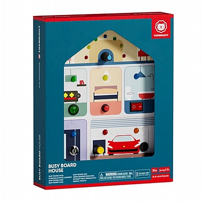 Ξύλινο Busy Board Σπιτάκι με Φώτα & Δραστηριότητες - Top Bright