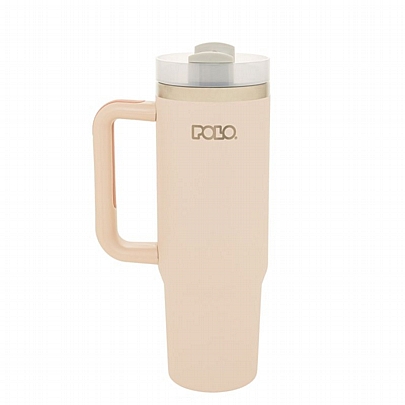 Κούπα Θερμός Inox με Καλαμάκι - Pastel Light Pink (900ml) - Polo