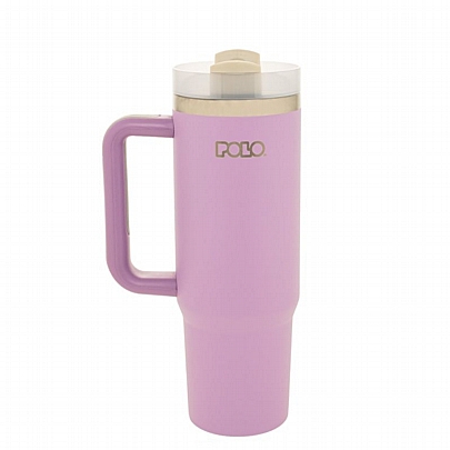 Κούπα Θερμός Inox με Καλαμάκι - Pastel Purple (900ml) - Polo