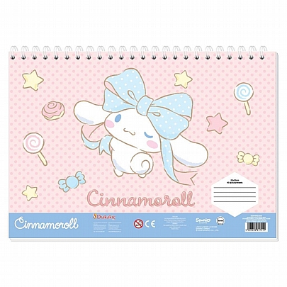 Μπλοκ ζωγραφικής σπιράλ με Αυτοκόλλητα & Στένσιλ A4 - Cinnamoroll (40Φ.) - Sanrio