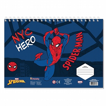 Μπλοκ ζωγραφικής σπιράλ με Αυτοκόλλητα & Στένσιλ A4 - Nyc Hero Spider-man (40Φ.) - Marvel