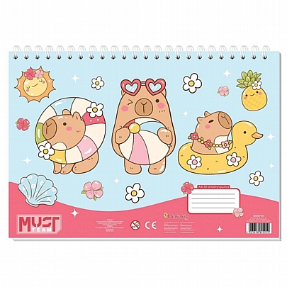 Μπλοκ ζωγραφικής σπιράλ A4 - Capybara (30Φ.) - Marvel