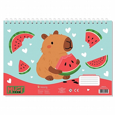 Μπλοκ ζωγραφικής σπιράλ A4 - Capybara Watermelon (30Φ.) - Marvel