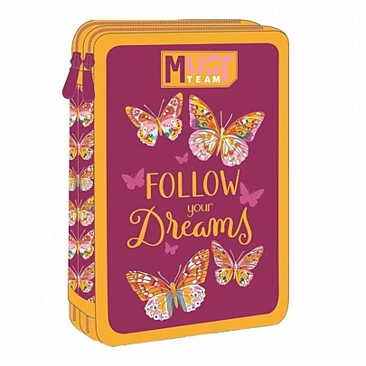 Κασετίνα γεμάτη (2 Θήκες) - Butterfly follow your dreams - Must