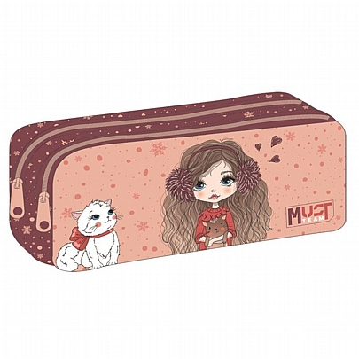 Κασετίνα Βαρελάκι (2 Θήκες) - Girl in Winter With Fur - Must