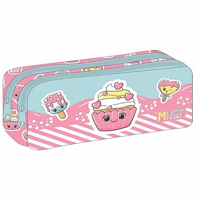 Κασετίνα Βαρελάκι (2 Θήκες) - Pink Cupcake - Must