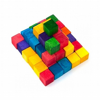 Ξύλινα Κυβάκια - Χρωματιστά (15mm/49τμχ.) - Groovy