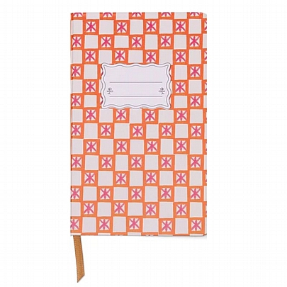 Σημειωματάριο Ριγέ με Σκληρό Εξώφυλλο - Orange Check (13x21) - Designworks Ink