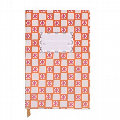 Σημειωματάριο Ριγέ με Σκληρό Εξώφυλλο - Tulip Orange Check (13x21) - Designworks Ink