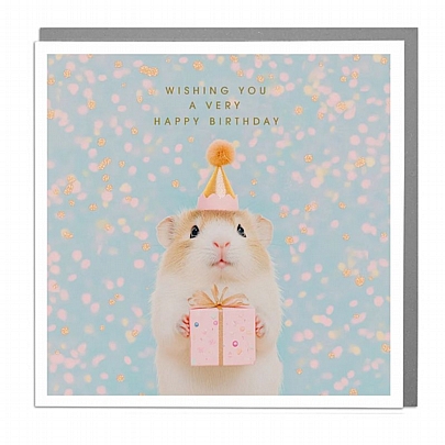 Ευχετήρια κάρτα με Φάκελο - Wishing you a very Happy Birthday (Guinea Pig/15x15) - Lola Desing
