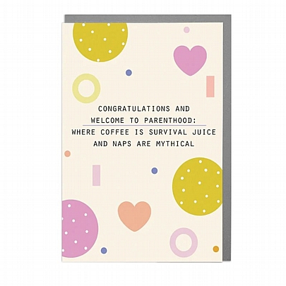 Ευχετήρια κάρτα με Φάκελο - Congratulations &welcome to parenthood (Hearts/15x15) - Lola Desing