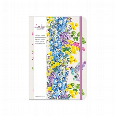 Σημειωματάριο ριγέ με λάστιχο - Hummingbird (12x17) - Lola Desing