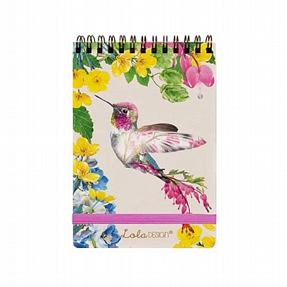 Σημειωματάριο Σπιράλ ριγέ με λάστιχο - Hummingbird (11x17) - Lola Desing