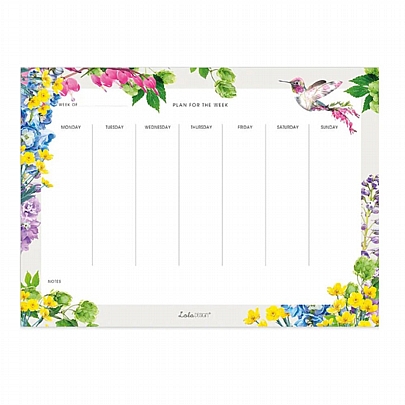 Εβδομαδιαίο Πλάνο - Botanical Hummingbird (21x30) - Lola Desing 