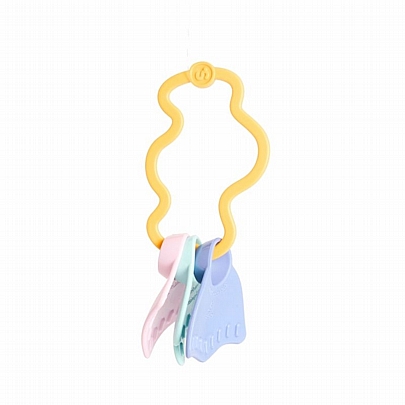 Κουδουνίστρα & Μασητικό - Yellow (3τμχ.) - Simple Toys