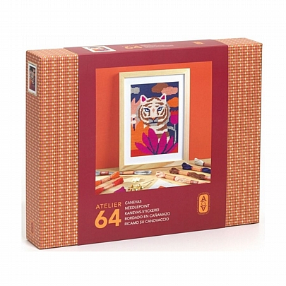 Atelier (No.64): Κεντάω σε Καμβά - Τίγρης - Djeco