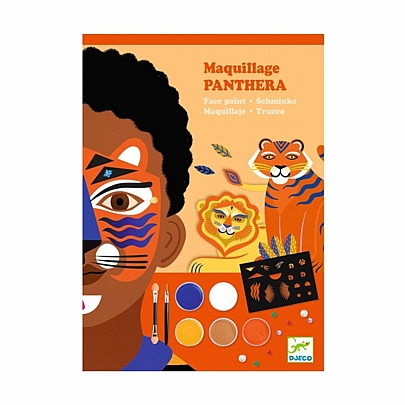 Σετ Μακιγιάζ με Στένσιλ & Αυτοκόλλητα Προσώπου - Πάνθηρας - Djeco