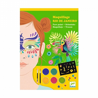 Σετ Μακιγιάζ με Στένσιλ & Αυτοκόλλητα Προσώπου - Ρίο - Djeco